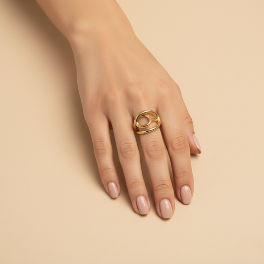 Alma Gold — Anillo Espiral Dorado