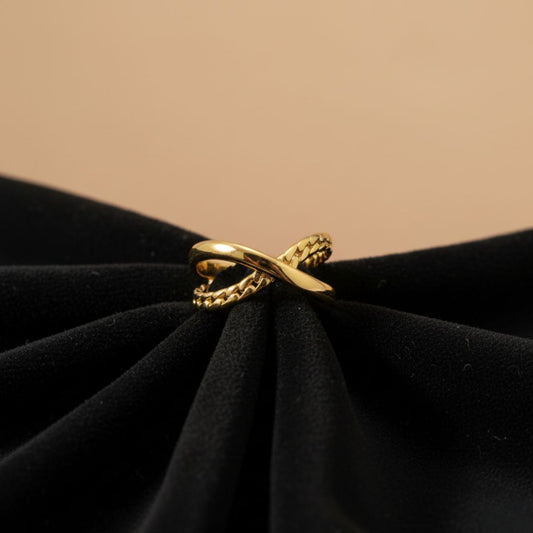 Lara Gold — Anillo Cadena Combinado