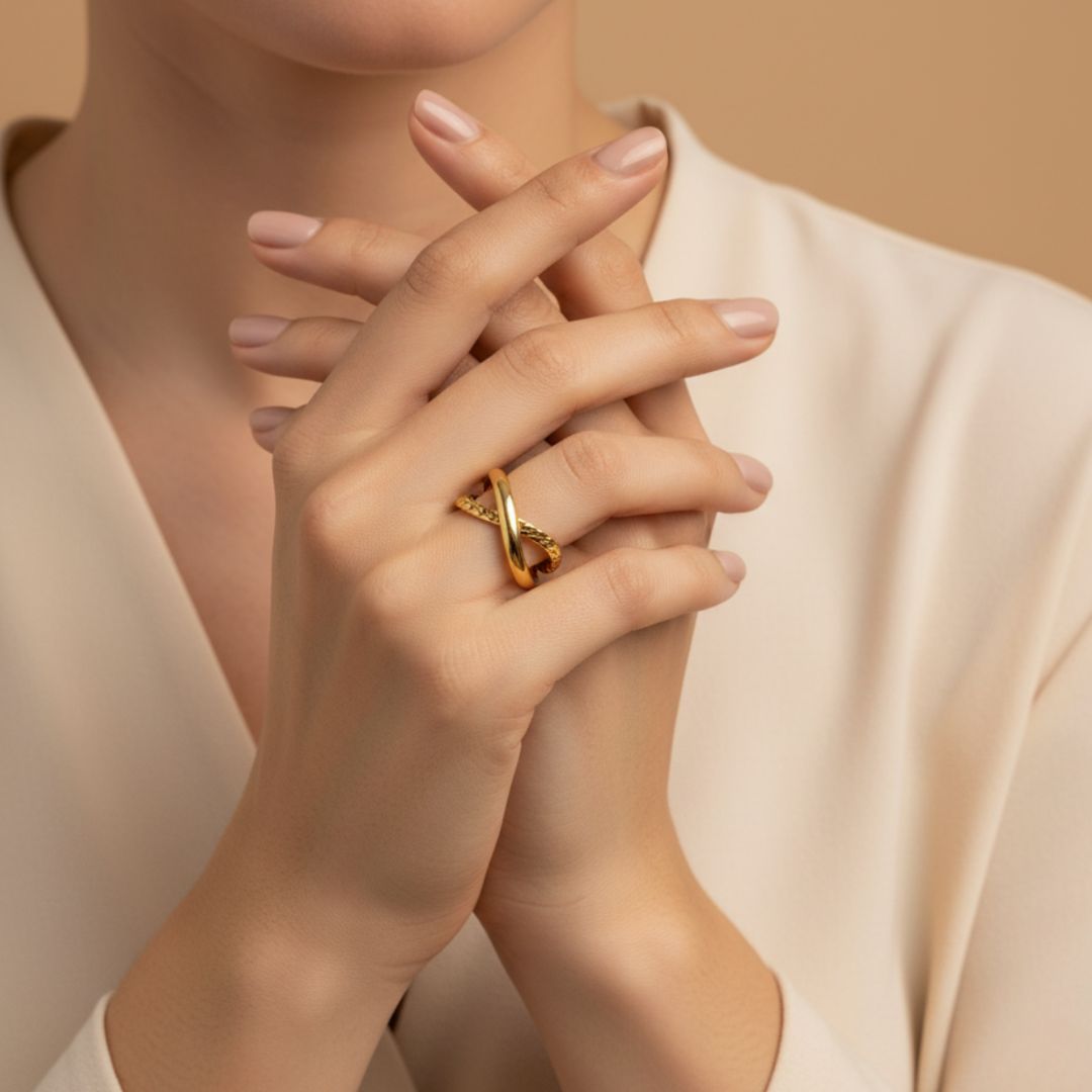 Lara Gold — Anillo Cadena Combinado