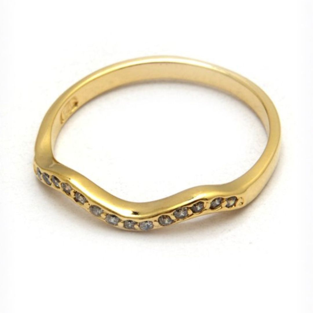 Anillo Onda Con Cubic