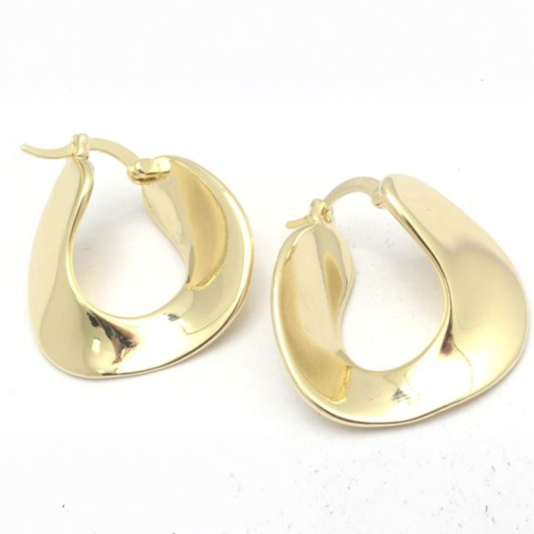 Eclipse Dorado - Aros Dorados Irregulares Chunky