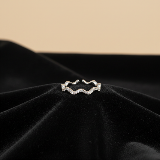 Anillo Onda Con Cubic