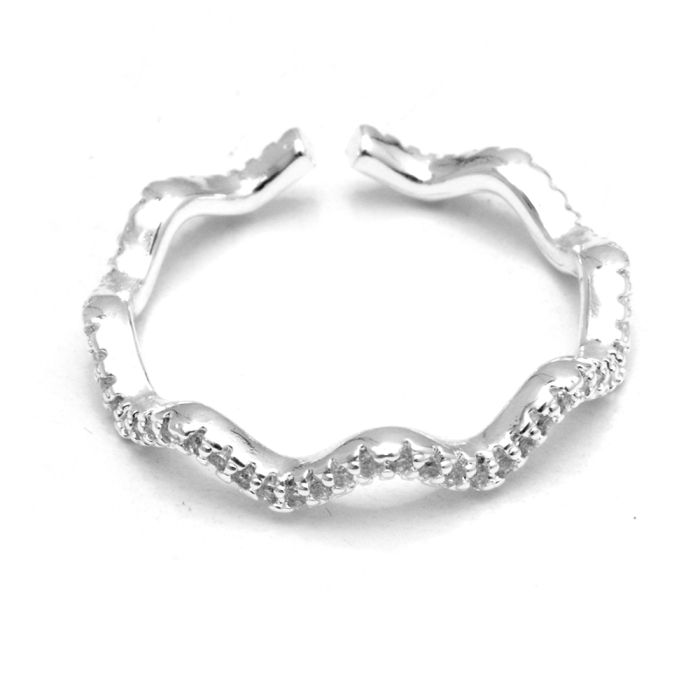 Anillo Onda Con Cubic