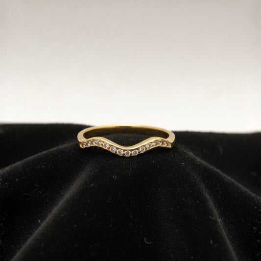 Anillo Onda Con Cubic