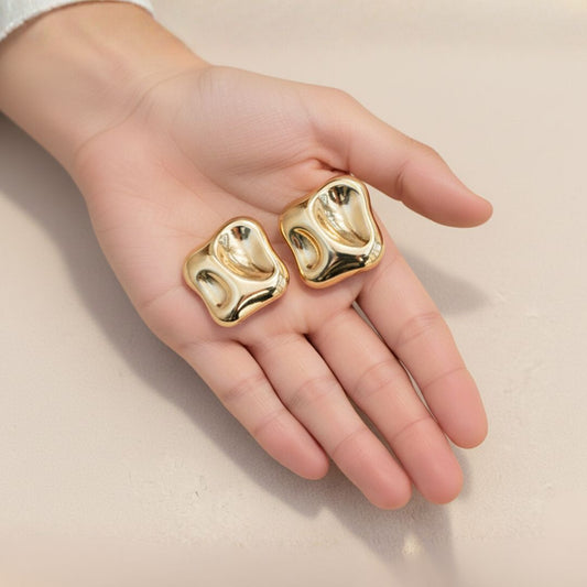 AURIC ARO DE ACERO DORADO MINIMALISTA IRREGULARES