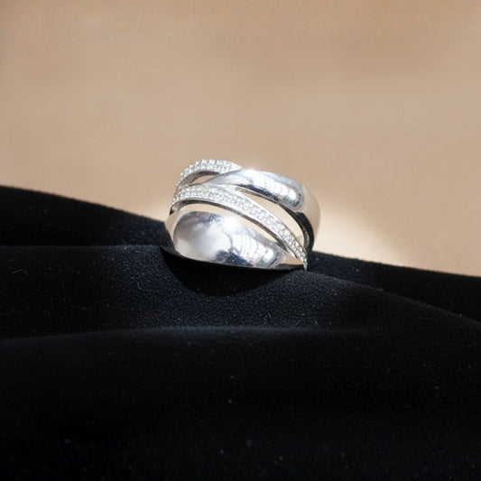 LUNA CLARA  ANILLO DE PLATA Y 2 C/STRASS