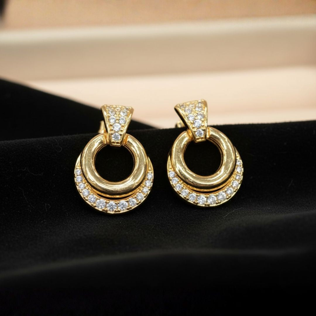 HALO DORE ARO DE ORO 14K TIPO BABERO PASANTE C/ZIRCON