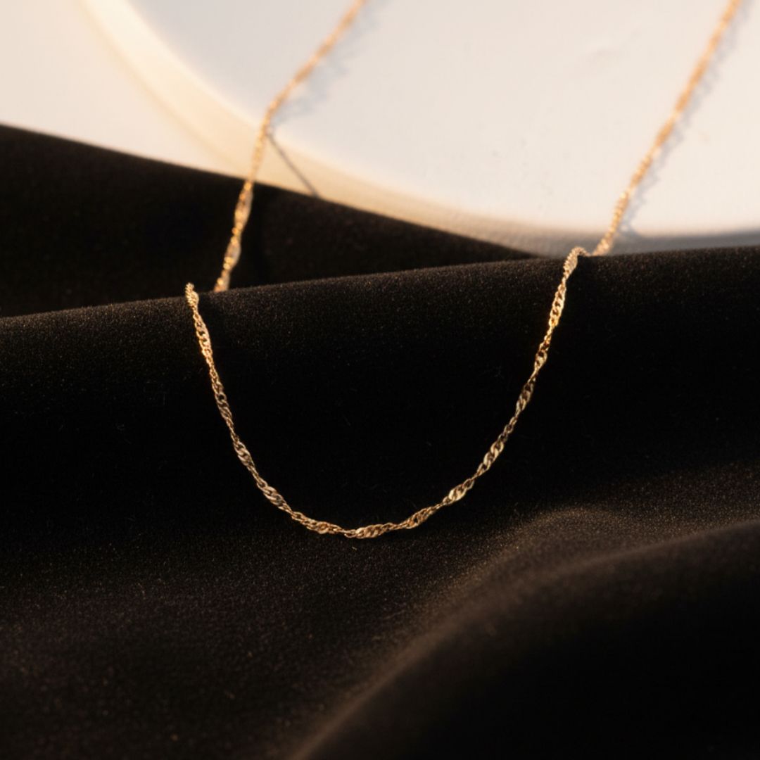 GOLDEN  SPIN CLASSIC CADENA DE ORO 14K GRUME TORZADA FINA 50CM