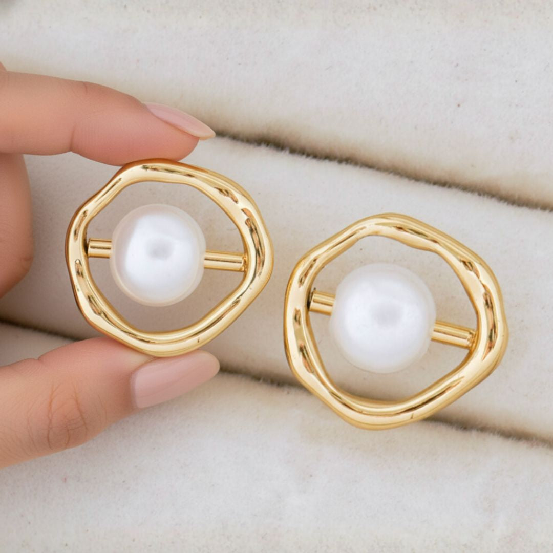 HARMONIE ARO DORADO ESTILO RUSTICO CON PERLA ACERO