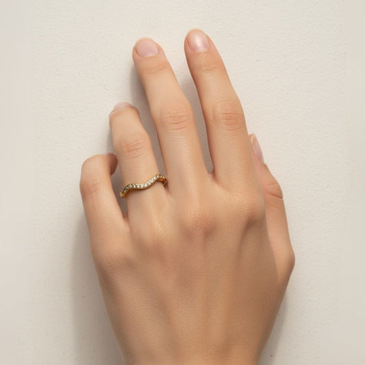 Anillo Onda Con Cubic