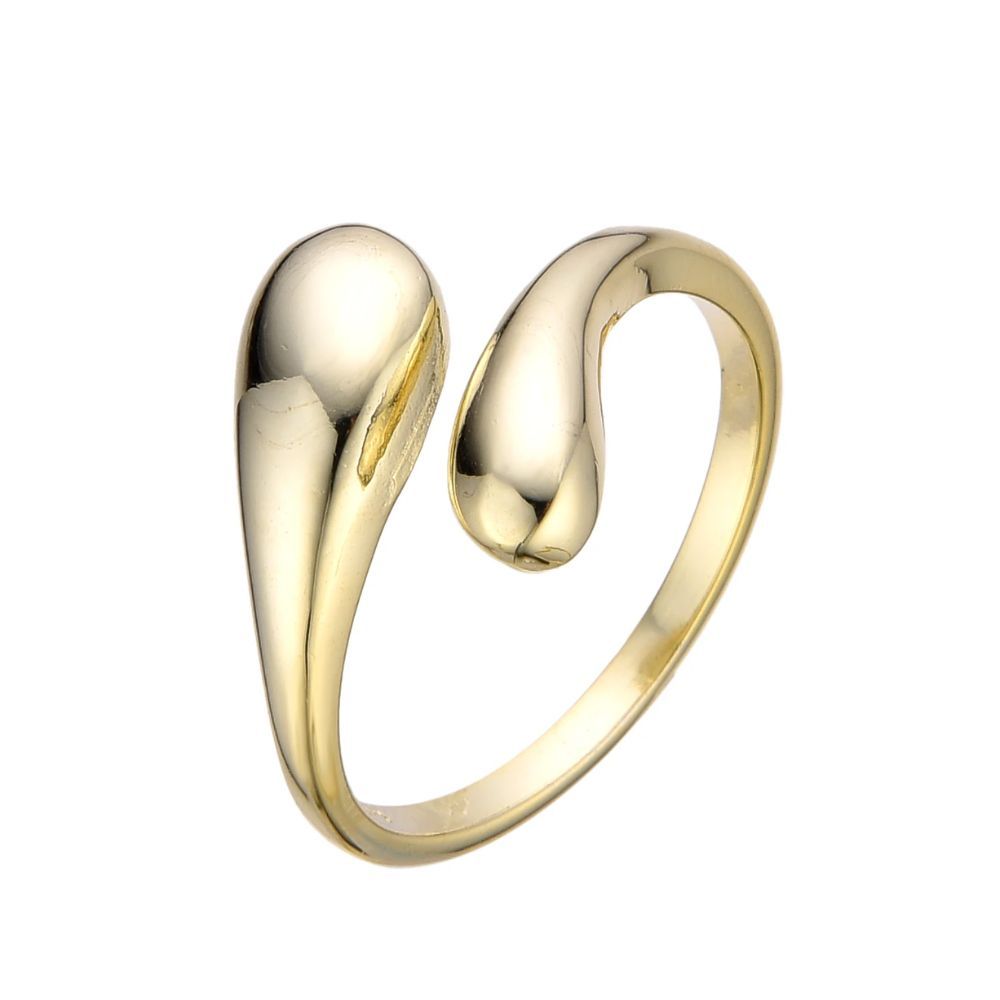 Gota Nova Dorado - Anillo Fluido de Diseño Escultural